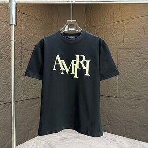 AMIRI Black T-Shirt with Cream Logo